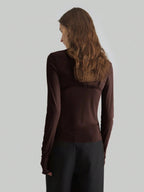 Headband Perspective Turtleneck Slim Fit Party And Nightclub Outfits With Mesh/see-through Tops