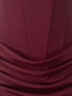 Square Collar High Waist Pleated Parties Cocktail Party Fishbone Decoration Satin Short Dress