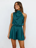 Satin Sleeveless Parties Bridesmaid Culottes Jumpsuits