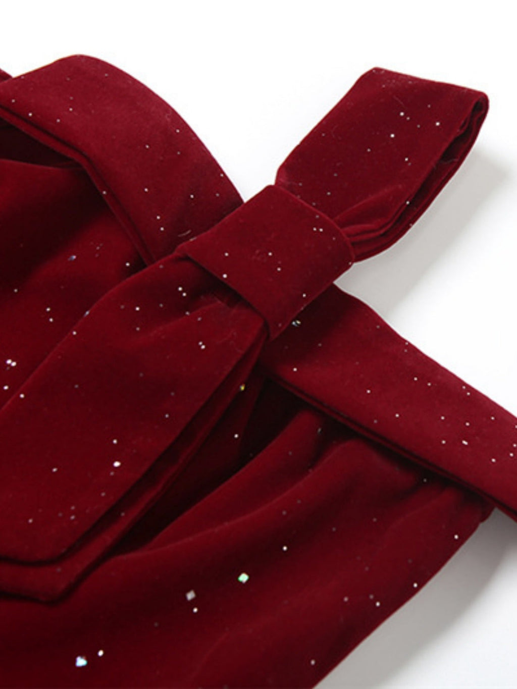 Sequins Backless Strapless Top Bow Zipper Mini&Short Dresses