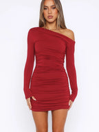 Liber Summer Women's Pleated Solid Color Mini&Short Dresses