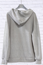Button-Front Drawstring Hoodie