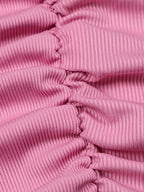 Ribbed Cross Strap Hollow-Out Short Dress