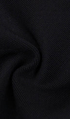 Stretch Long Sleeves Feather Mini Dress in Black