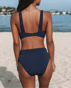 | Solid Color High Waist Bikini