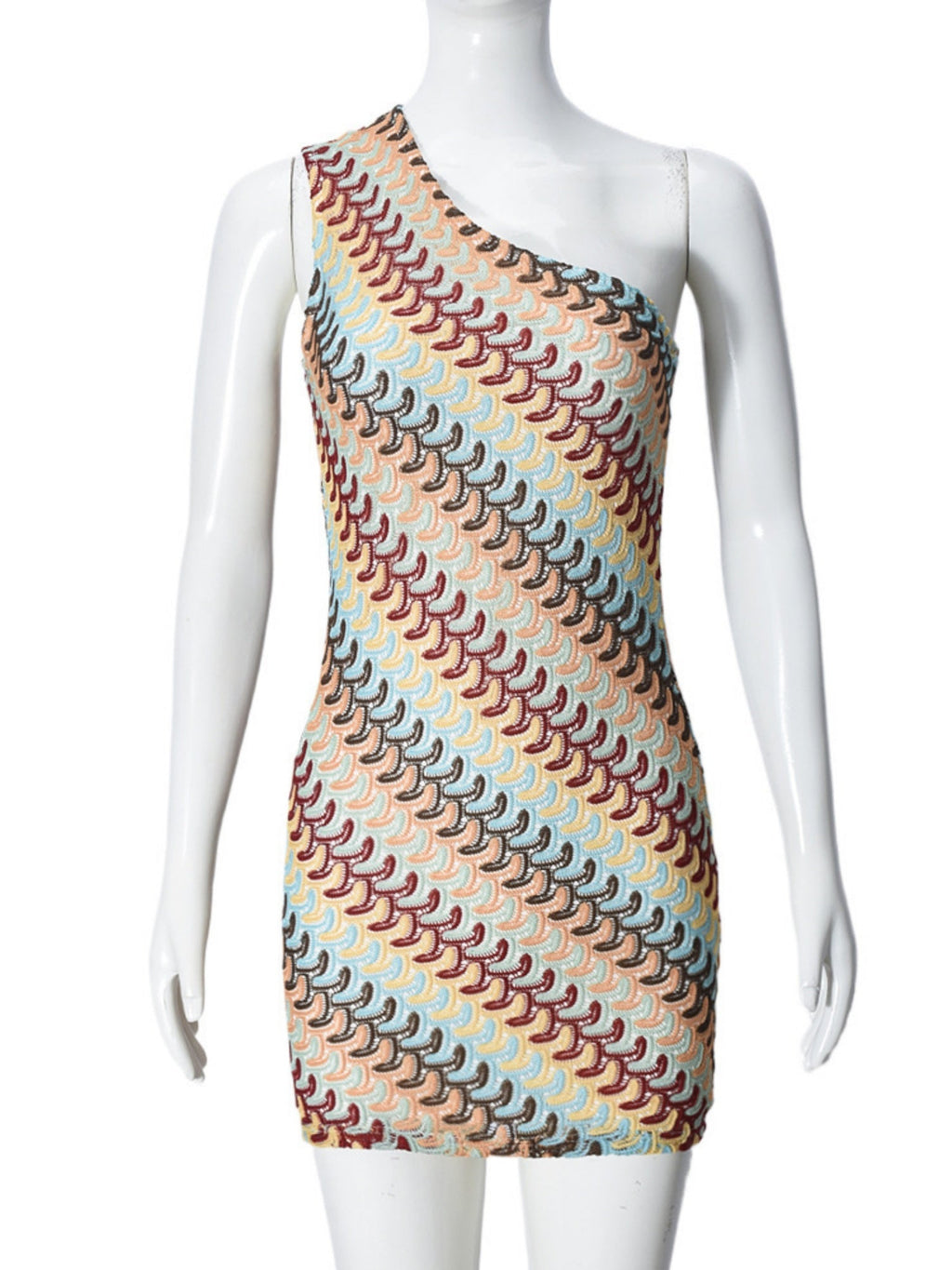 Striped Color Blocking Asymmetrical Neckline And Sleeveless Mini&Short Dresses
