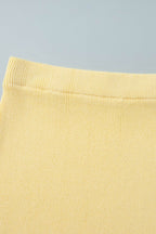 Tie-up Flare Sleeve Cardigan Knitted Skirt Set