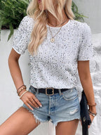 Sequins Crew Neck Short Sleeve T-shirt