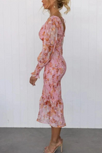 Jacinta Premium Floral Print Midi Dress Statement Occasion Edit