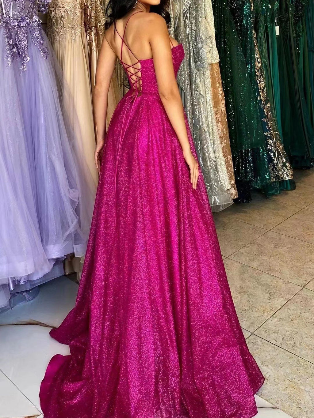 Sprinkled Gold Sleeveless Tube Top Large Skirt Maxi Dresses