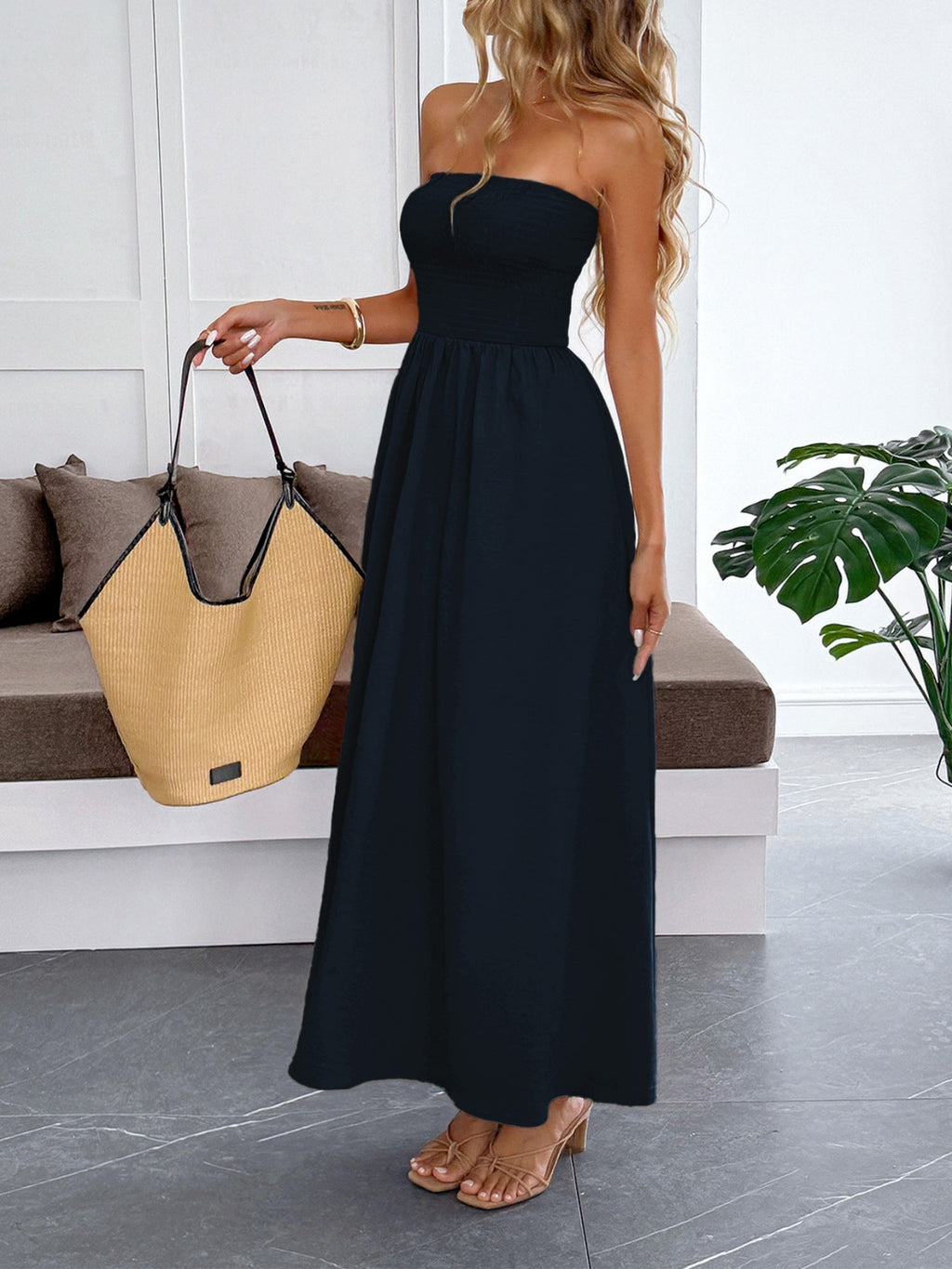 Strapless Waist Corset Maxi Dresses