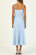 Tie Shoulder High Waist Knit Maxi Cami Dress