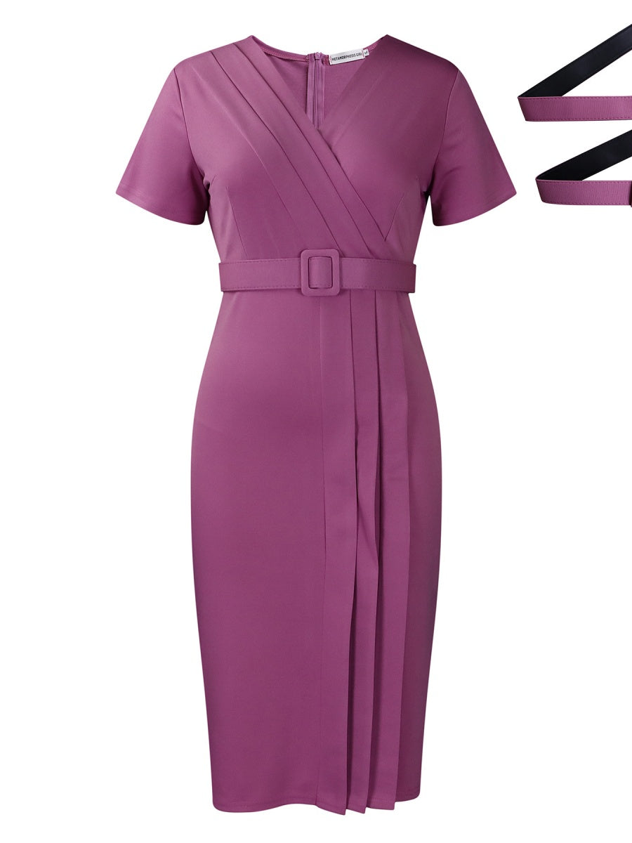 OL Commute Pencil Skirt Belts Mini&Short Dresses
