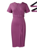OL Commute Pencil Skirt Belts Mini&Short Dresses