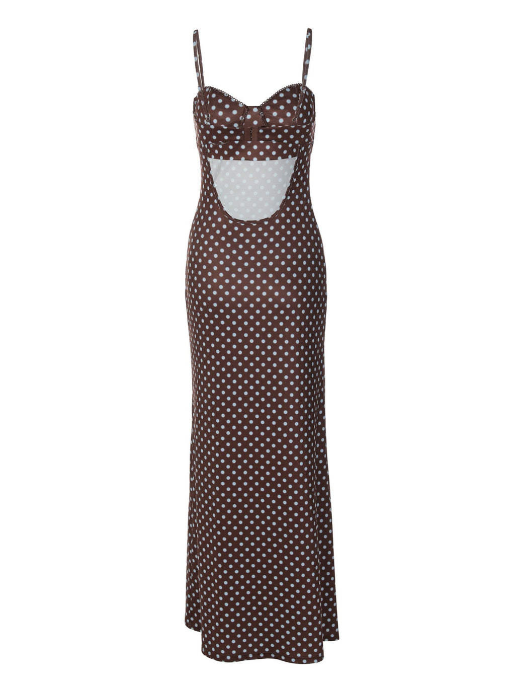 Polka Dots Camisoles Backless Maxi Dresses
