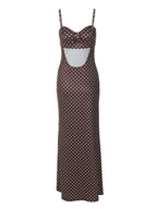 Polka Dots Camisoles Backless Maxi Dresses