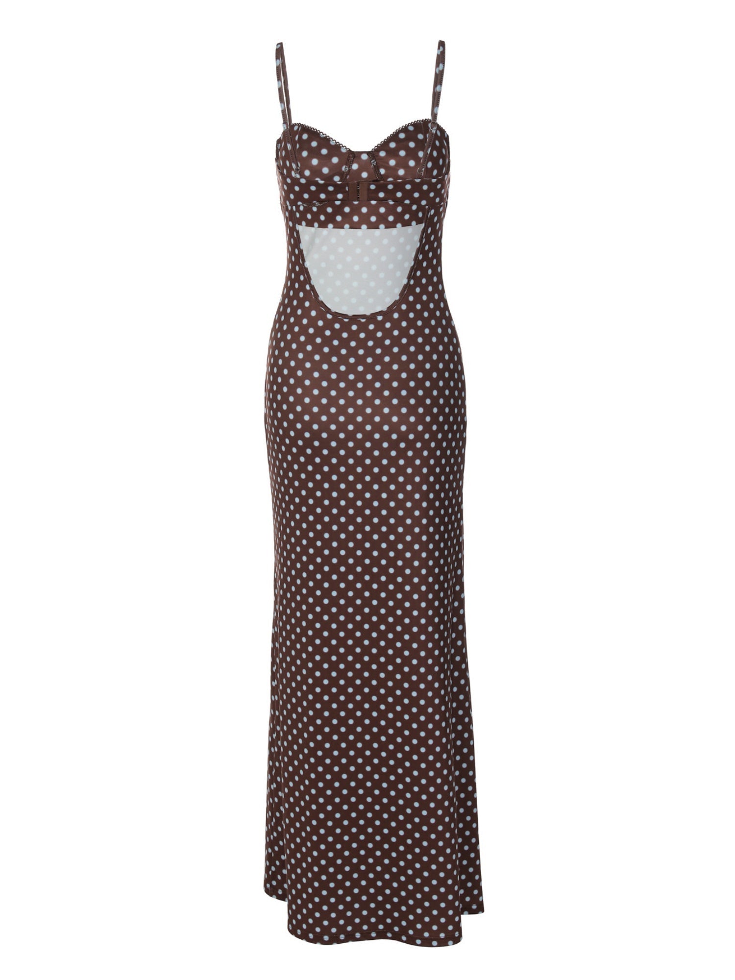 Polka Dots Camisoles Backless Maxi Dresses