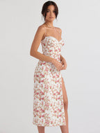 Floral Camisoles Lace Stitching Sexy Vacation And Leisure Maxi Dresses
