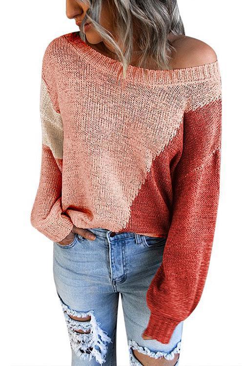 Triple Color Block Knit Sweater