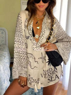 Printed Vacation V-neck Shirt Shorts Set 2-piece Sets