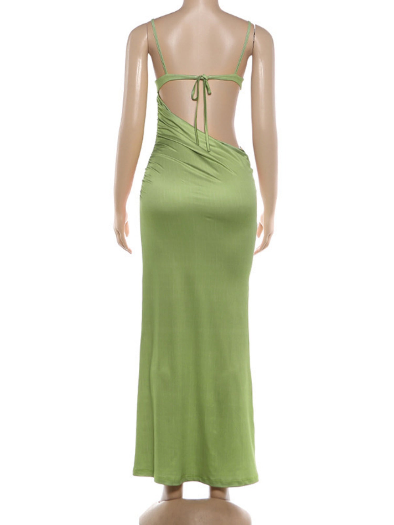 Printed Color Blocking Backless And Navel Exposed Strapless Bra Maxi Dresses