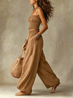 Bandeau Cropped Camisoles Lantern Pants Set 2-piece Sets