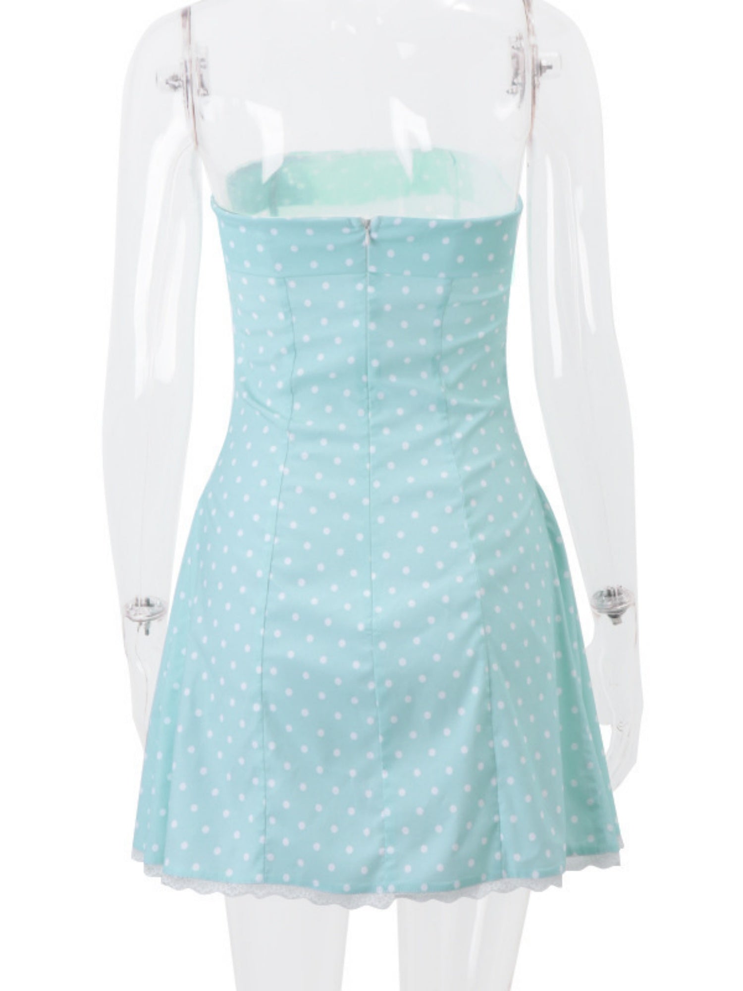 Polka Dots Collarless Tube Top Mini&Short Dresses