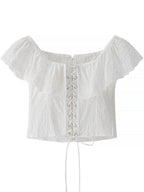 Lace Patchwork Ruffle T-shirts