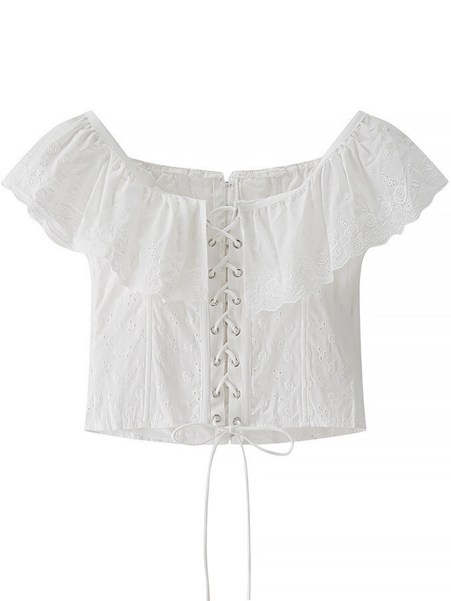 Lace Patchwork Ruffle T-shirts