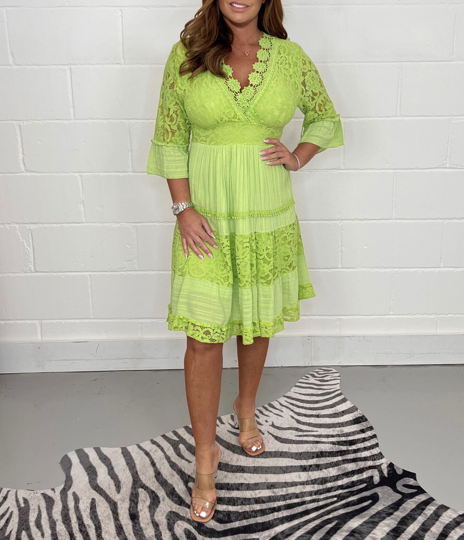 Paloma Premium Graceful Radiance Lace Crochet Dress Statement Occasion Edit