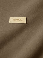 Solid Color V Neck Label Decor Oversized Hoodie
