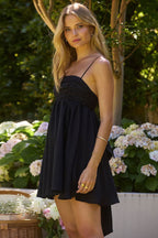 Spaghetti Strap Ruched Empire Waist Babydoll Mini Dress