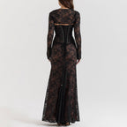 Lace Maxi Dress with Long Sleeves