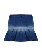 Vintage Pleated Ultra Short Denim Mini Skirt