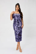 Sequin Strapless Bodycon Midi Dress
