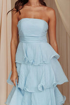 Sexy Slim Fit Strapless Backless Ruffled Prom Dress