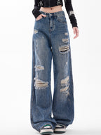 American Retro Hole Boyfriend Jeans