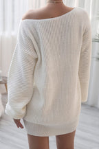 Casual Knit Off Shoulder Sweater Dress
