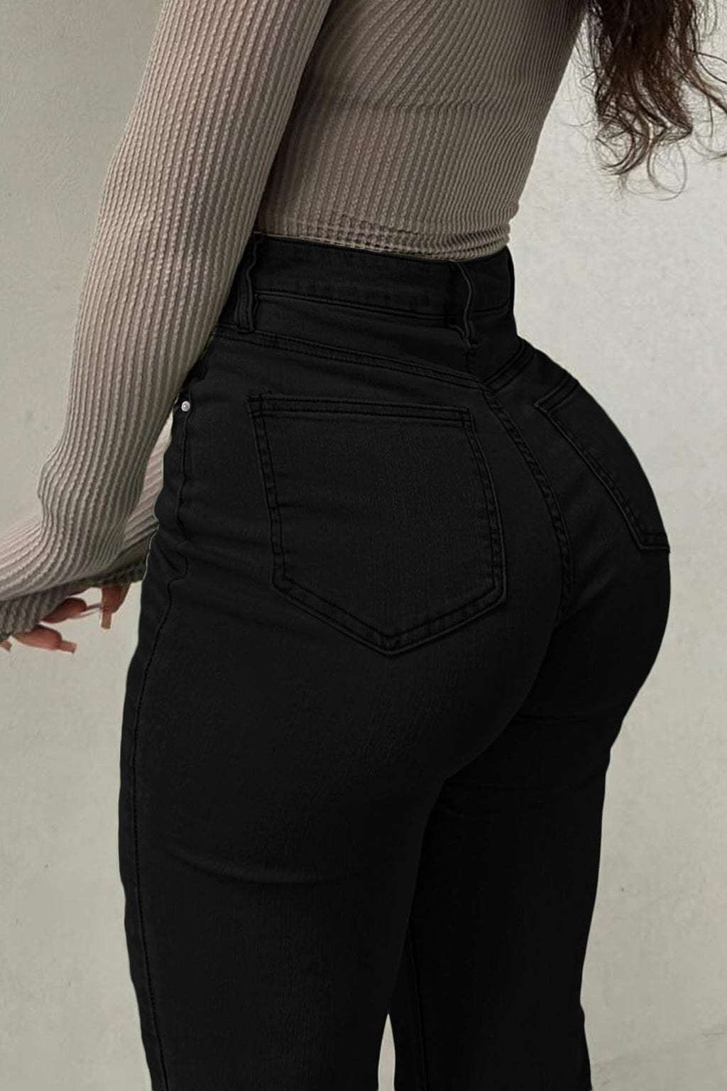 Chic High Waist Stretch Bootcut Jeans