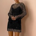 Ingrid Elevated Sequin Mini Dress Transparent Mesh Style Occasion Wear