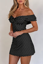 Polka Dot Bandeau Bodycon Mini Dress