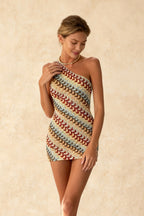 Knit One Shoulder Scalloped Texture Bodycon Mini Dress