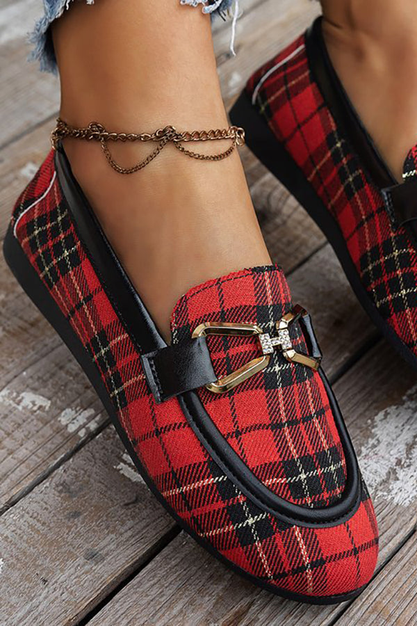 Casual Summer Canvas Flats with Metal Buckle