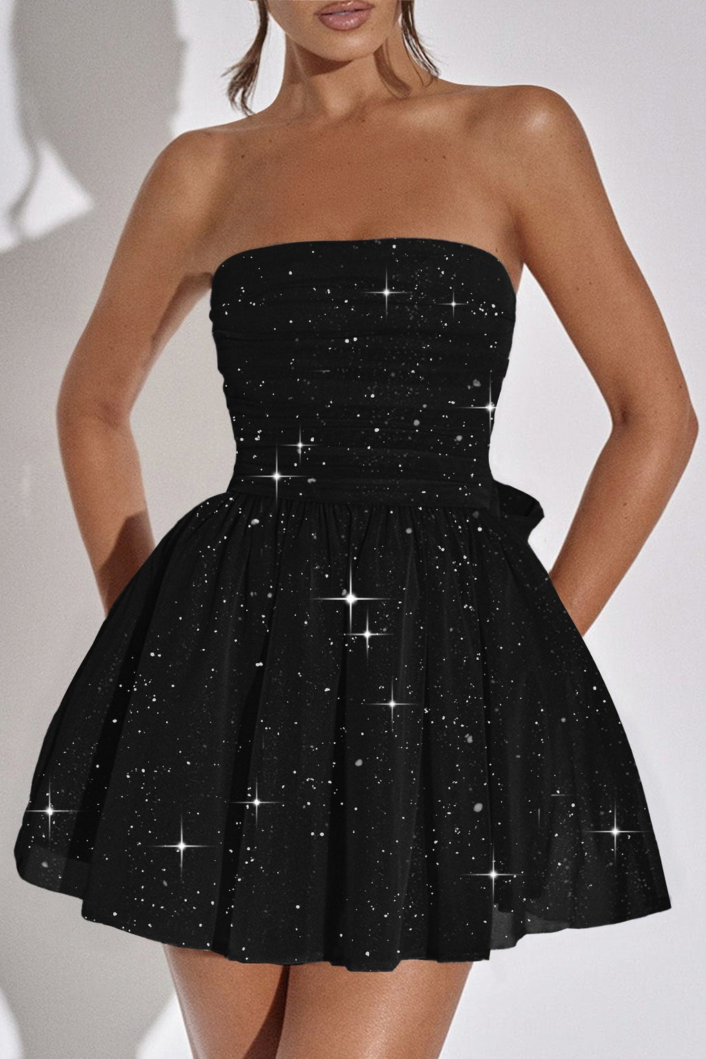 Black Strapless Bodycon Mini Dress