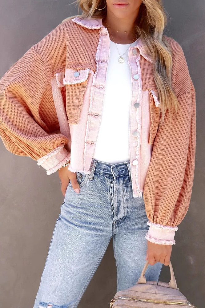 Brushed Waffle Long Sleeve Coat