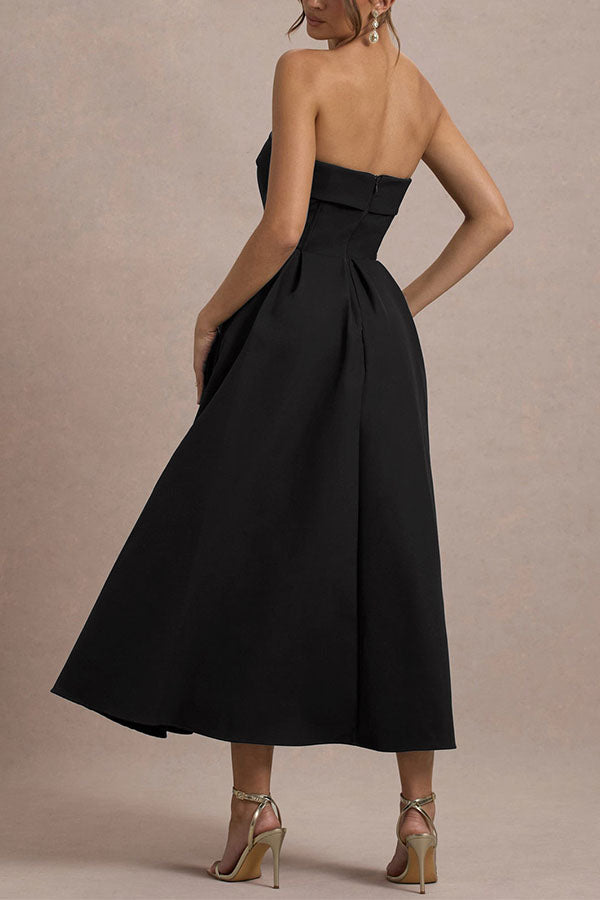 Celine Strapless Midi Dress