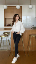 Pleated Long Sleeve Blouse