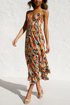 Lilia Statement Colorful Midi Dress Boutique Collection