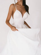 Yessica Elevated Dress with V Neck and Straps Evening Wear Edit