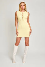 Sleeveless Bow Cutout Knit Sweater Dress